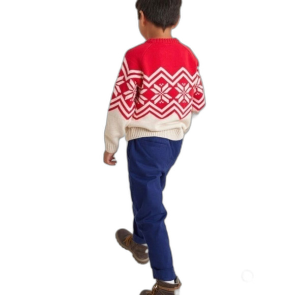 Hanna Anderson Baby Nordic Red and Cream Sweater Size 2T 2022 Collection - Picture 4 of 15